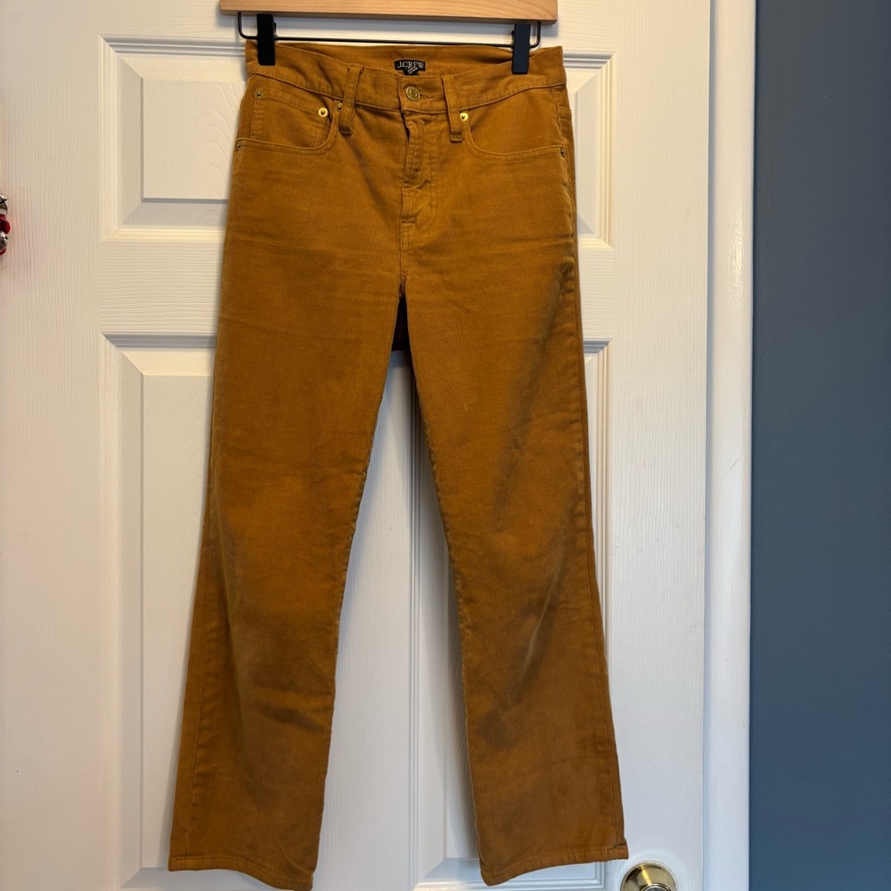 J. Crew Women’s Straight Leg Corduroy Pants in Golden Brown